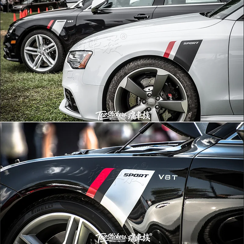 

Car stickers FOR Audi Q3 A4 A3 TT A7 Golf 7.5 car stickers fender decoration modified scratch stickers