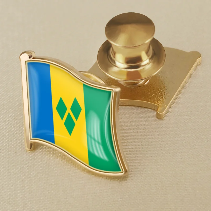 Герб Сент-Винсент и Гренадины карта национальный флаг эмблема брошь значки