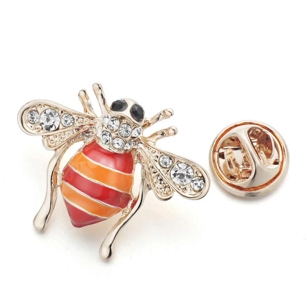 Dalaful Милые Броши в виде пчелы булавка хиджаба кристалл воротник с животными
