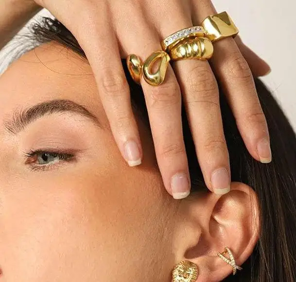 Скидки SOMMAR на потерю денег! Золотое кольцо с абстрактной линией для мужчин и