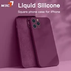 M3C Оригинальный Роскошный квадратный жидкий силиконовый чехол для телефона iPhone 13, 12, 11 Pro Max Mini, XS, XR, X, 8, 7 Plus, SE 2020, мягкий тонкий Чехол
