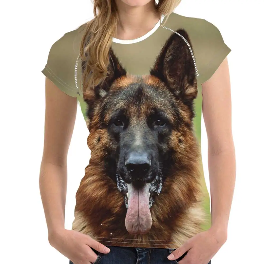 NOISYDESIGNS футболка для женщин короткая одежда немецкая овчарка с принтом короткими