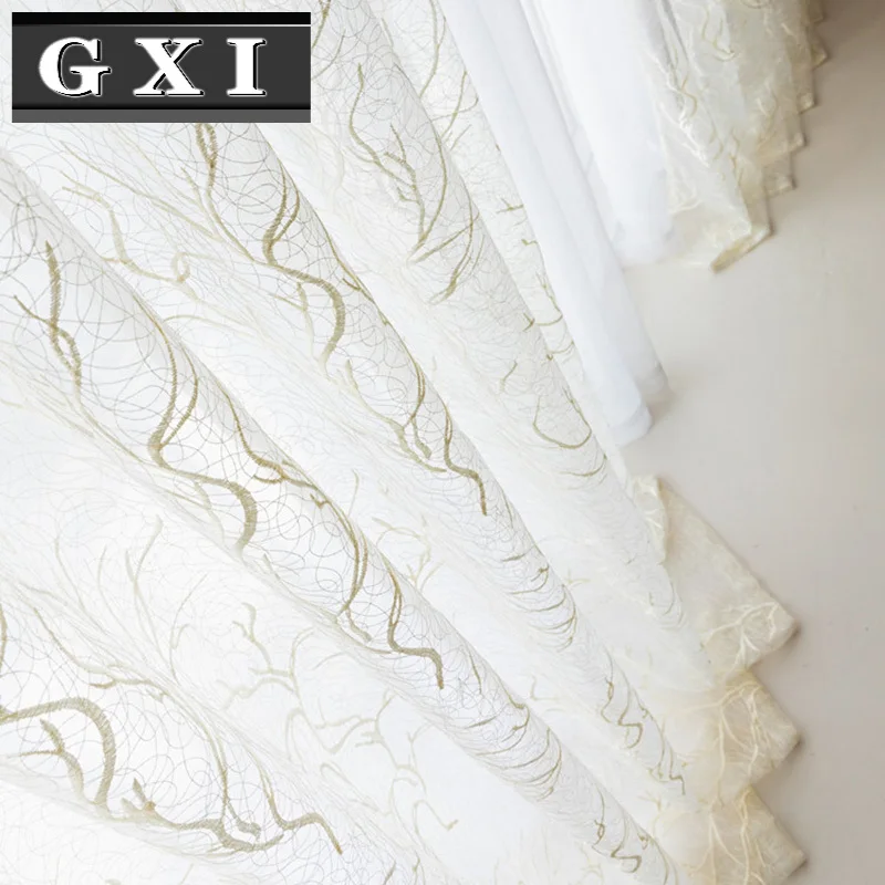 GXI геометрической формы в виде птичьего гнезда с Шторы для Гостиная прозрачная