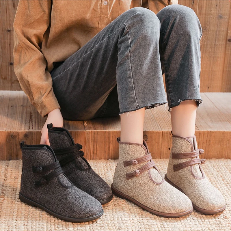 

Женские высокие прогулочные ботинки, повседневные холщовые лоферы, кроссовки на плоской подошве, удобная дышащая обувь в стиле ретро