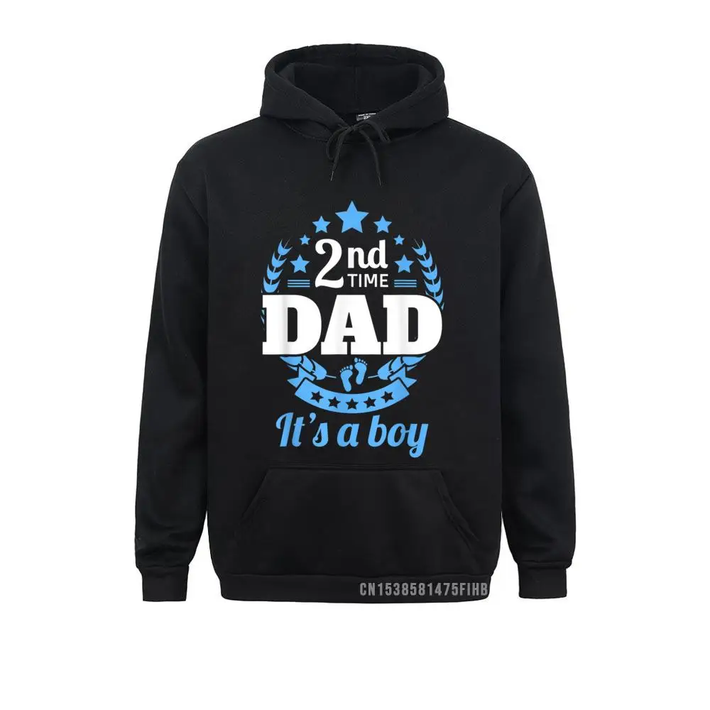 

2nd Time Dad It's A Boy Funny Dad Again Second Baby Announce Hoodie Funny Mother Day Hoodies Sportswears Boy Sweatshirts