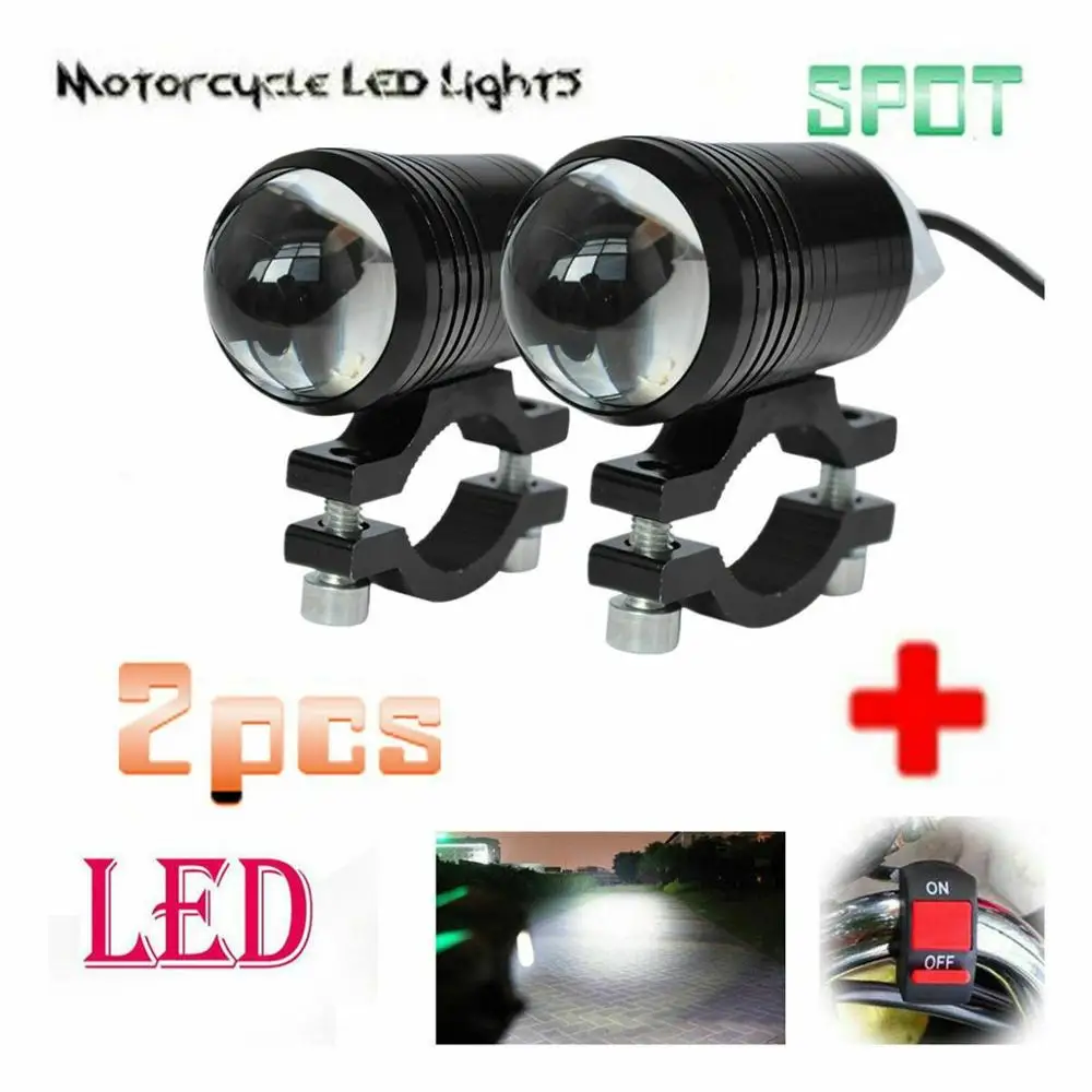 

2Pcs Motocycle Fog Lights For Universal Motorcycle LED Headlight Driving Spot Work Lamp With Switch For Dropshipping Wholesale