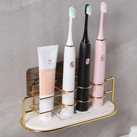 wall mounted metal electric toothbrush holder rack fashion bathroom accessories storage with absorbent pad stand for toothbrush