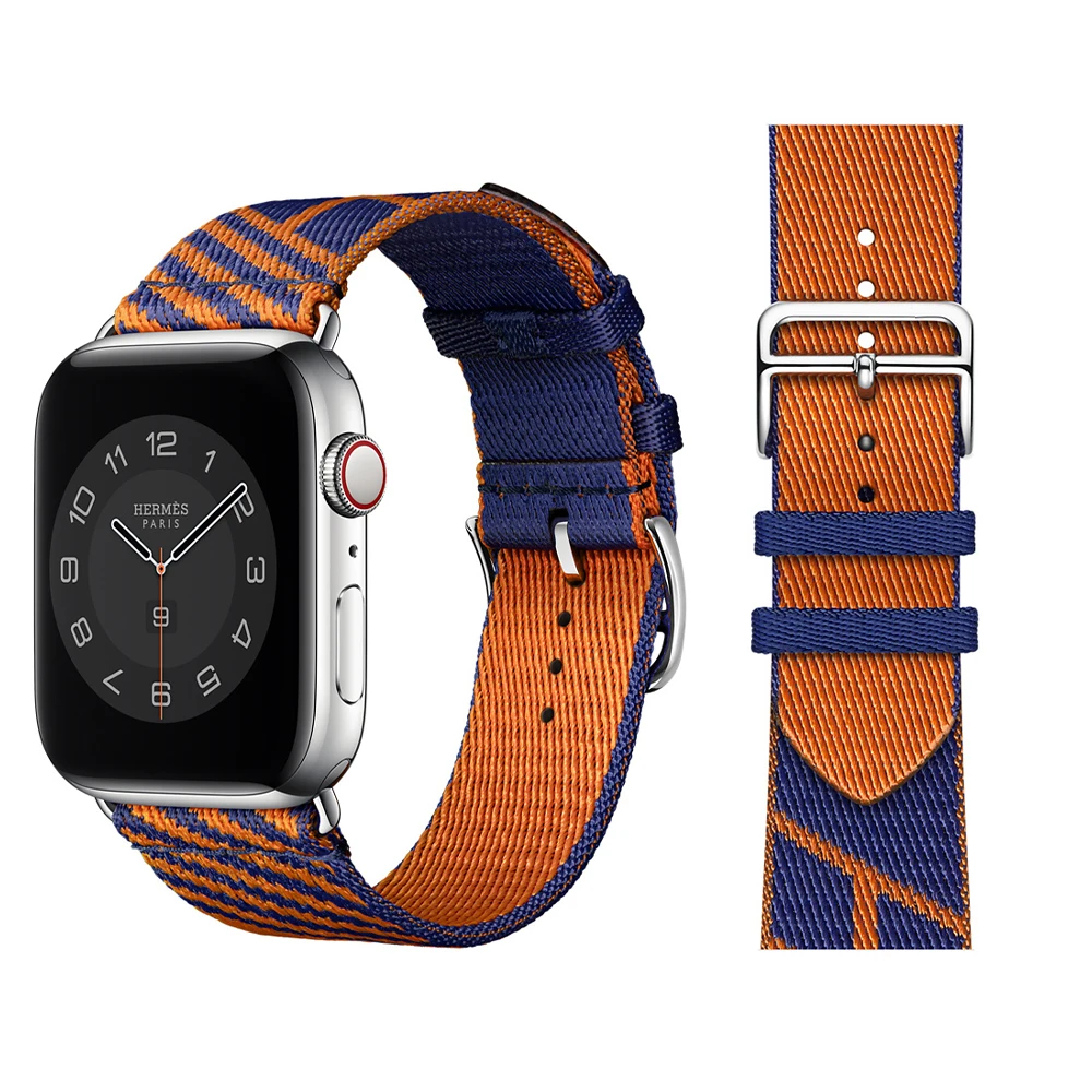 For Apple watch Nylon band for 41mm 45mm Jumping Single Tour strap 40mm 44mm 38mm 42mm series 7 6 54321 SE smart watch Bracelet