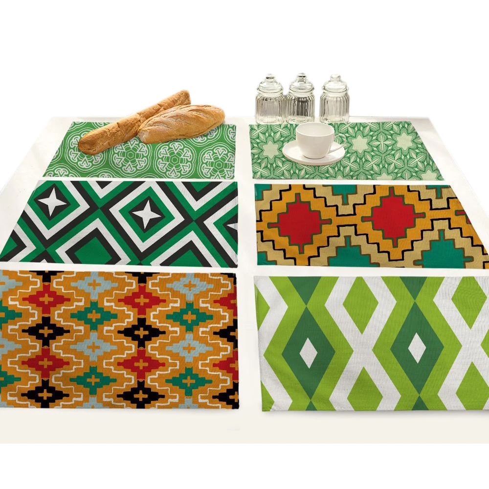 Абстрактная Геометрическая печатная кухонная настольная подставка с этническим