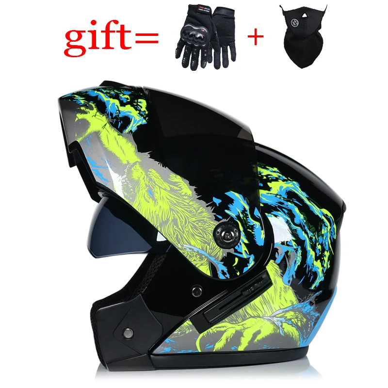 Высокое качество одобренный в горошек двойной объектив откидной мотоциклетный