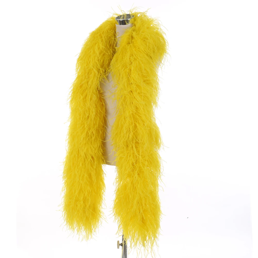

Wholesale 6 Ply Ostrich Feather Boa 2 Meter/pcs Fluffy Ostrich Feather Scarf Wedding Decoration Feather for Dress/skirt Fabric