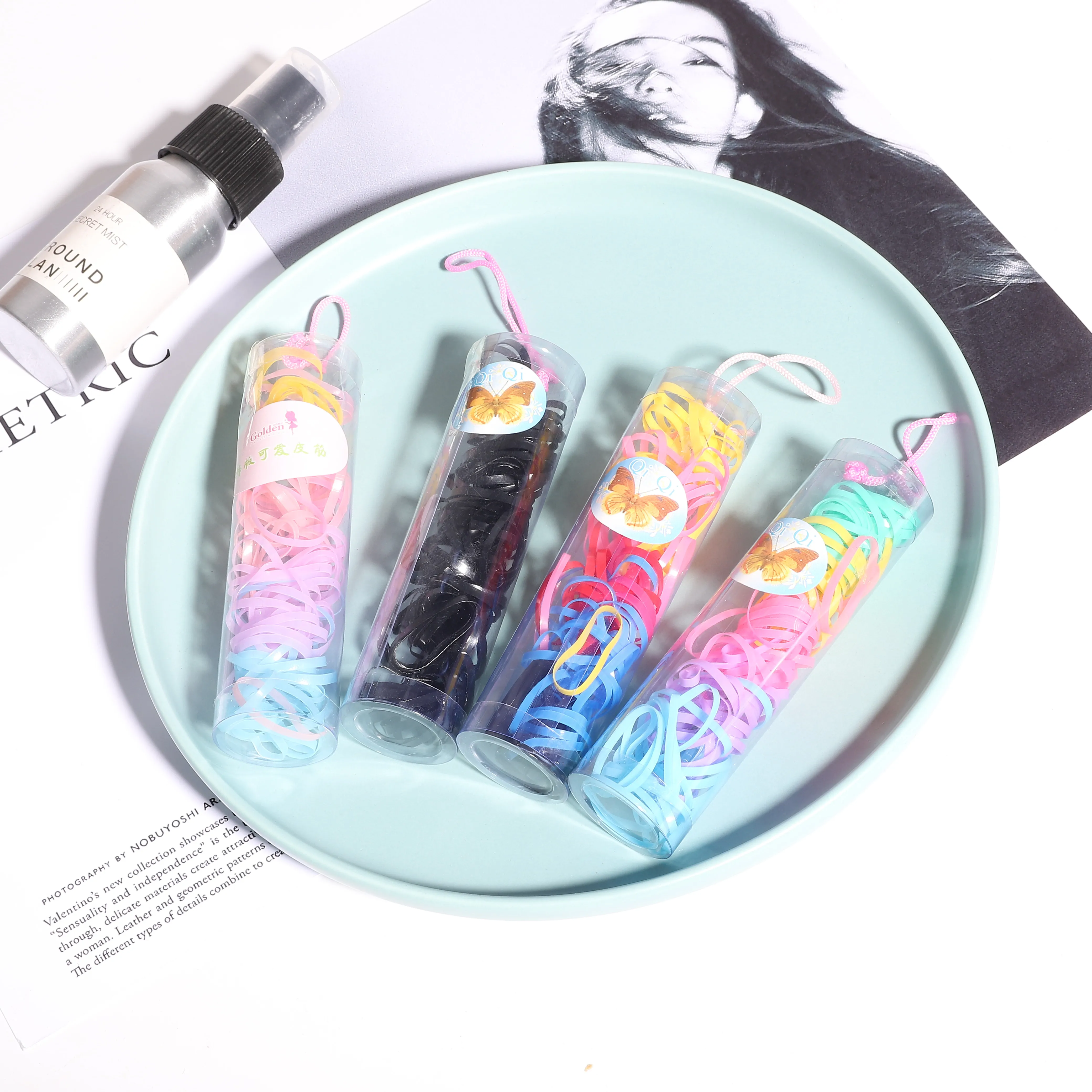 Гладкая Минималистичная одноразовая резинка для волос разных цветов 70-80 Женская