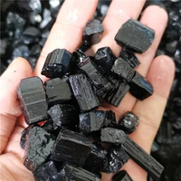 natural black tourmaline original stone small particles can be used as pendants