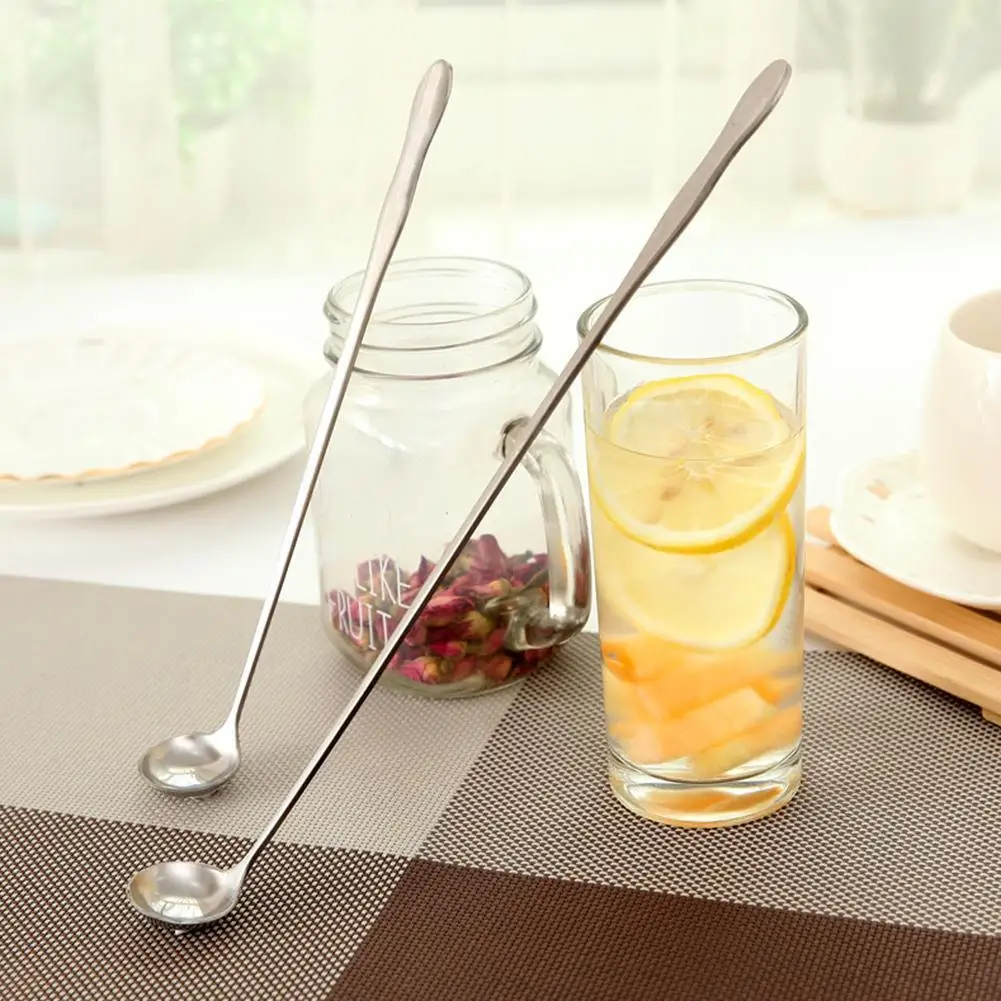 

26cm Portable Stainless Steel Long Handle Coffee Ice Cream Tea Mixing Spoon