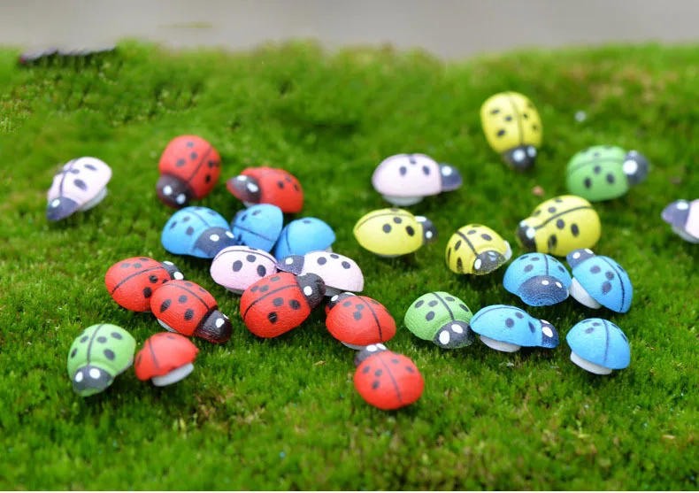 20 шт. милые деревянные Божья коровка губка самоклеющиеся наклейки для детей