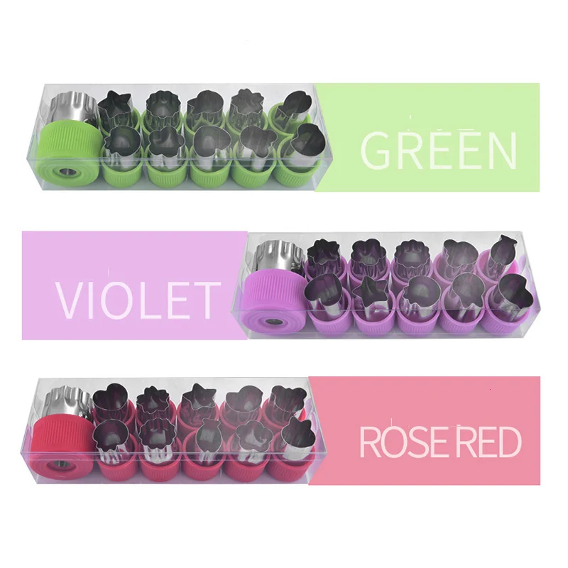 

12Pcs/set Vegetable Fruit Cutter Mold Stainless Steel Cake Cookie Plunger Mold Cutter Tool Kitchen Baking Tool Kitchen Tools