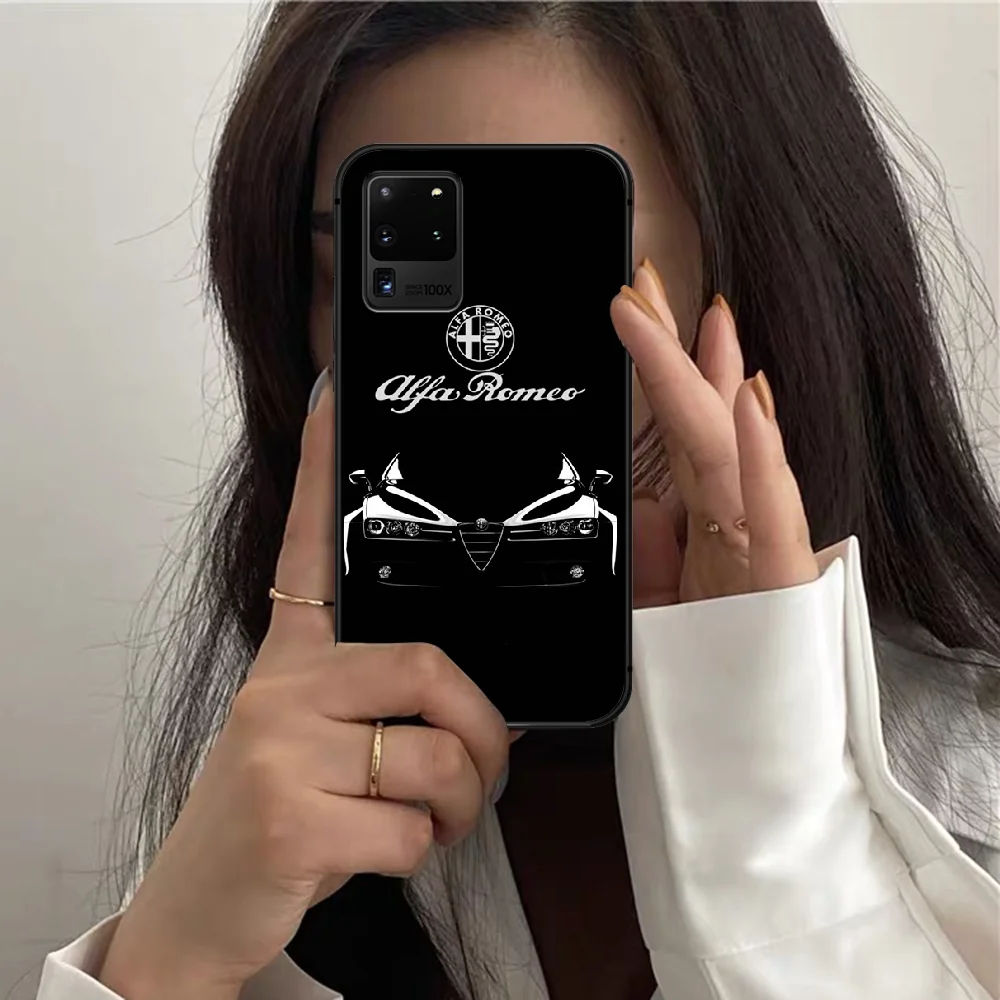 

Alfa Romeo Sports car Cool Phone Case For Samsung Galaxy S 7 21 Note 8 9 10 20 E FE Ultra Plus black Cell Soft Etui 3D Prime