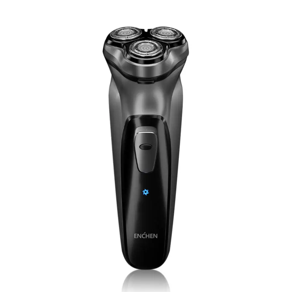 Black Enchen BlackStone 3D электробритва, бритва для мужчин, триммер для бороды, волос, usb type-C, перезаряжаемый бритвенный станок с одним лезвием - Цвет: Black