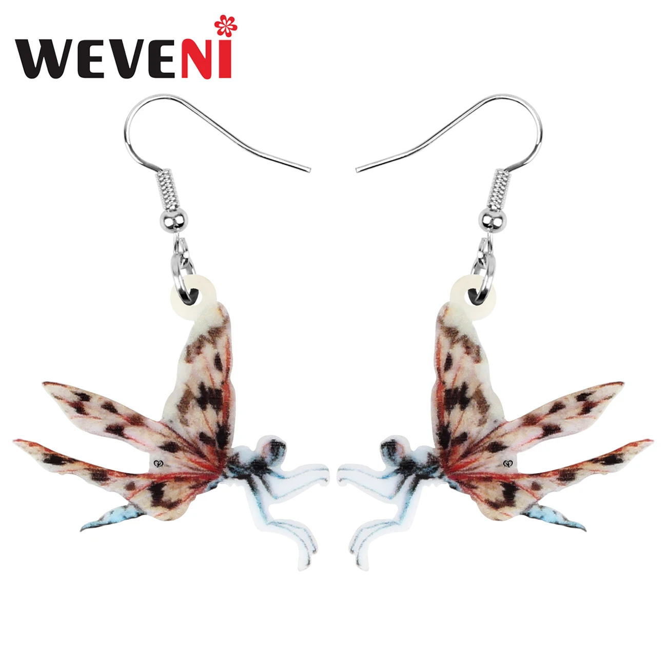 WEVENI Acrylic Brown Dragonfly Earrings Long Lightweight Insect Animal Dangle Drop Jewelry For Women Kid Classic Ears Decoration | Украшения
