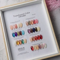 36 color nail rainbow gel nail polish opal jelly colors varnish transparent effect glass gel soak off crystal glaze neon polish