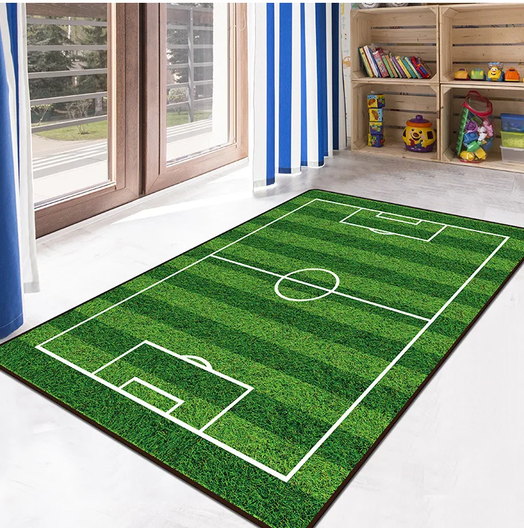 

Kids Football Field Shaggy Anti-Skid Floor play Mats 3D Carpet Non-slip rug Dining Living Room Soft Child Bedroom Mat Carpet 06