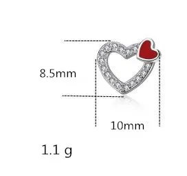 Блестящие циркониевые серьги гвоздики в форме сердца для женщин аксессуары