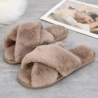 women fur slippers winter warm shoes indoor slip on shoes women flat shoes mute floor bedroom slippers comfy home furry slippers