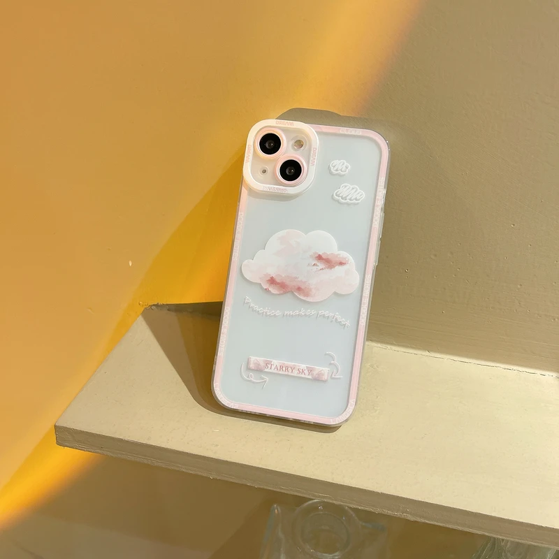 

Korea Cute Clouds Planet Landscape Transparent Phone Case For iPhone 13 12 11 Pro Xs Max X Xr 7 8 Puls Coque Soft Cover