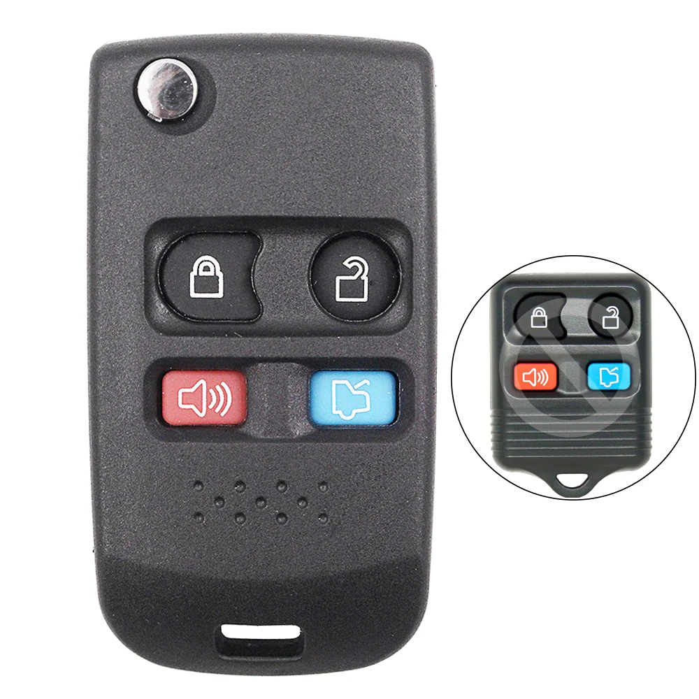 Ключ Keyecu для модифицированной оболочки пульта дистанционного управления Flip для Ford Crown Victoria Escape Expedition Explorer Sport с 4 кнопками.