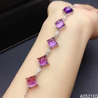 kjjeaxcmy fine jewelry 925 sterling silver inlaid natural amethyst womens popular romantic fresh sugar tower bracelet support d