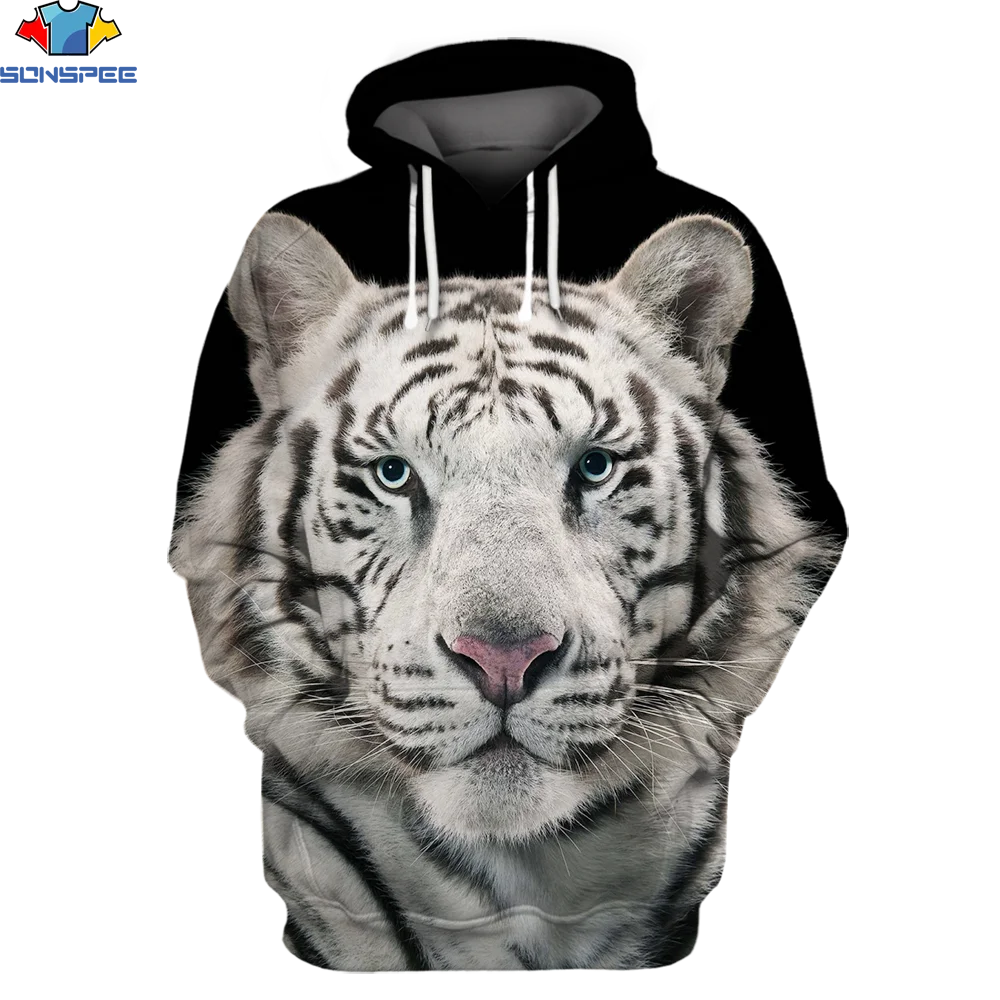 

SONSPEE 3D Tiger Animal Hooded Sweatshirt Tops Men And Women Funny Street Fashion Casual Trend Sports Oversized Hoodies Tops