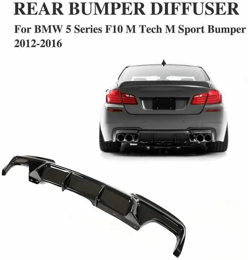 

Fits For BMW 5Series F10 535i M Tech 2012-2016 Glossy Black Rear Bumper Diffuser Moulding Lip Car Accessories