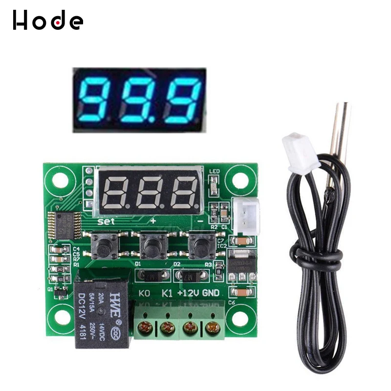 W1209 DC 12V красные синие зеленые белые светодиодный цифровой термостат Контроль