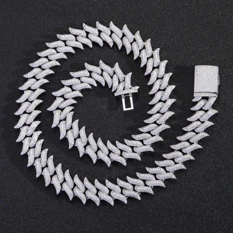 Новая кубинская цепочка с шипами Майами полная кубическая циркониевая бижутерия