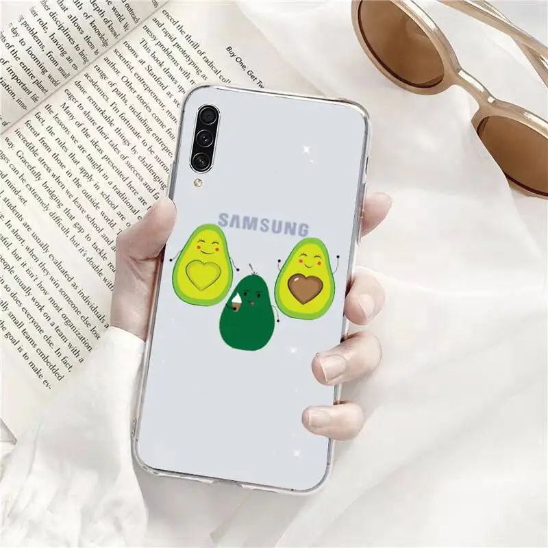 

Cute cartoon aguacate Fitness fruit Transparent for Samsung A71 S9 10 20 HUAWEI p30 40 honor 10i 8x xiaomi note 8 Pro 10t 11