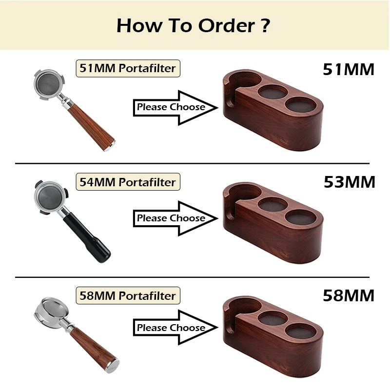 Soporte de filtro de caf&eacute; de 51mm/53mm/58mm, soporte de apisonamiento, estera distribuidor de Espresso de madera de haya, estante Base para accesorios de Barista-5