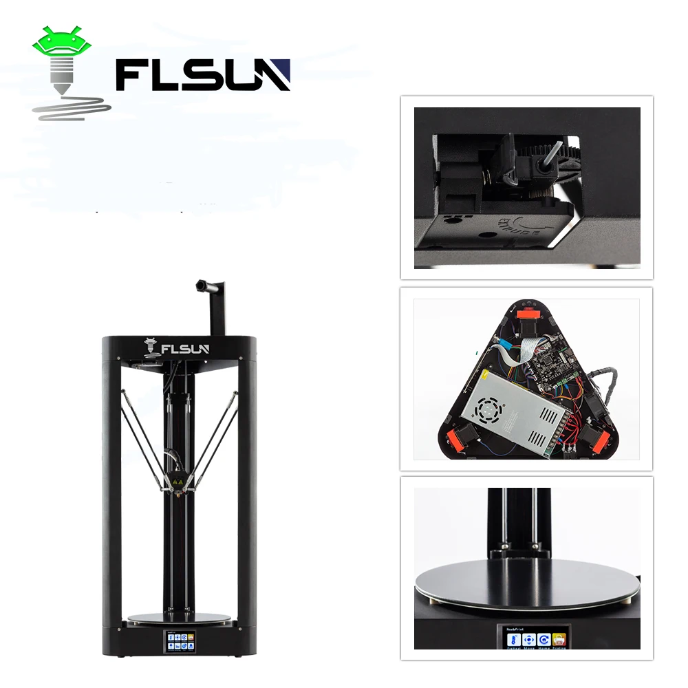 FLSUN QQ-S-PRO delta принтер 32-битная плата большой размер печати 255x360 мм Kossel
