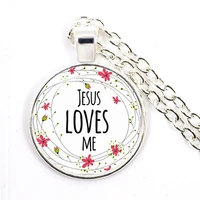 jesus loves me bible verses nursery verse necklace fashion jewelry religion pendant christian