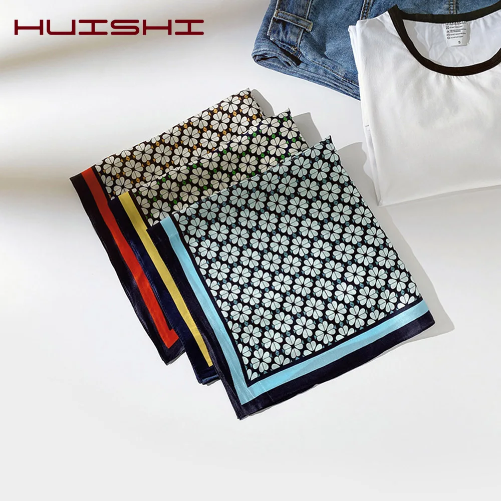Шикарный Шарф HUISHI Женский дизайнерский шелковый шарф для волос женский шейный
