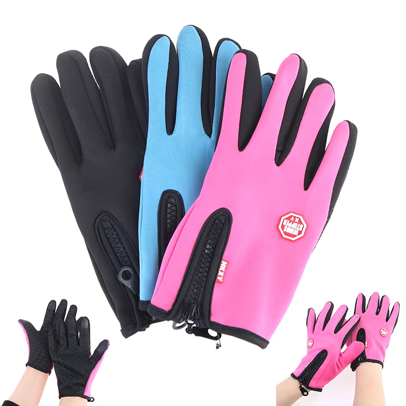 1 пара унисекс Зимние теплые ветрозащитные водонепроницаемые термоперчатки для