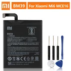 Оригинальный сменный аккумулятор для Xiaomi Mi 6 Mi6 MCE16 BM39, оригинальный аккумулятор для телефона 3350 мАч