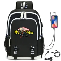 my hero academia backpack anime character deku shoto todoroki print usb large capacity bags schoolbags shoulderbags travelbags