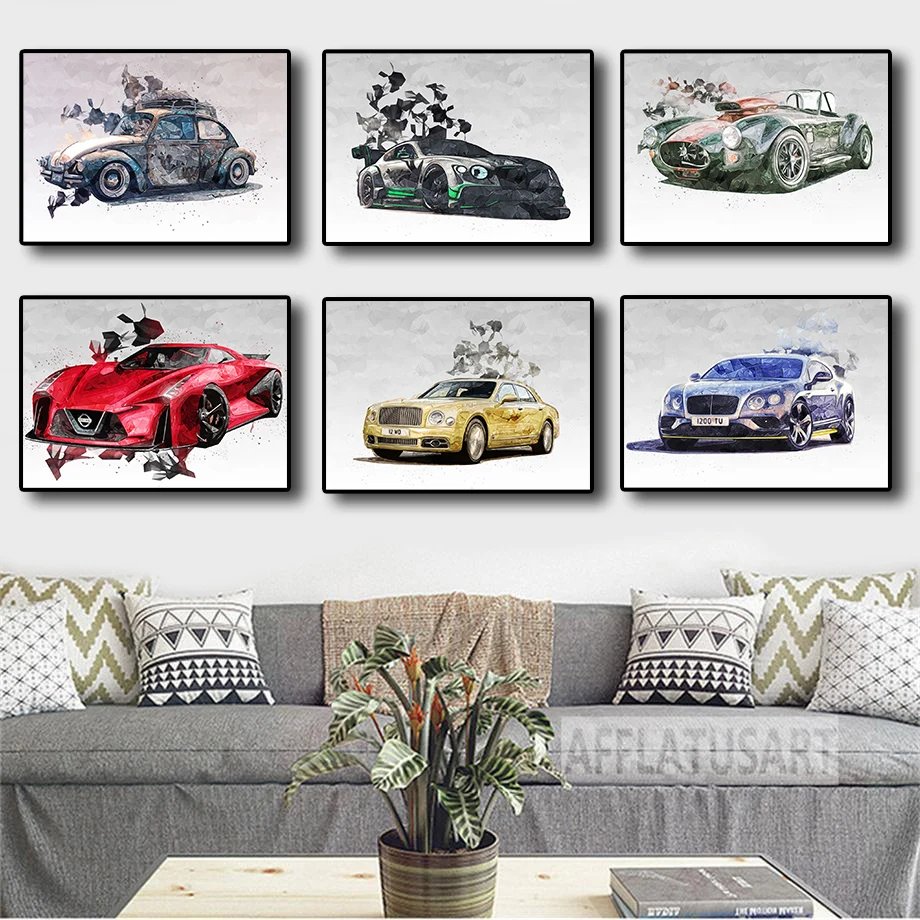 

Чемпионат мира известный спортивный автомобиль гоночный скандинавский качественный холст живопись постеры комната гостиная диван настен...