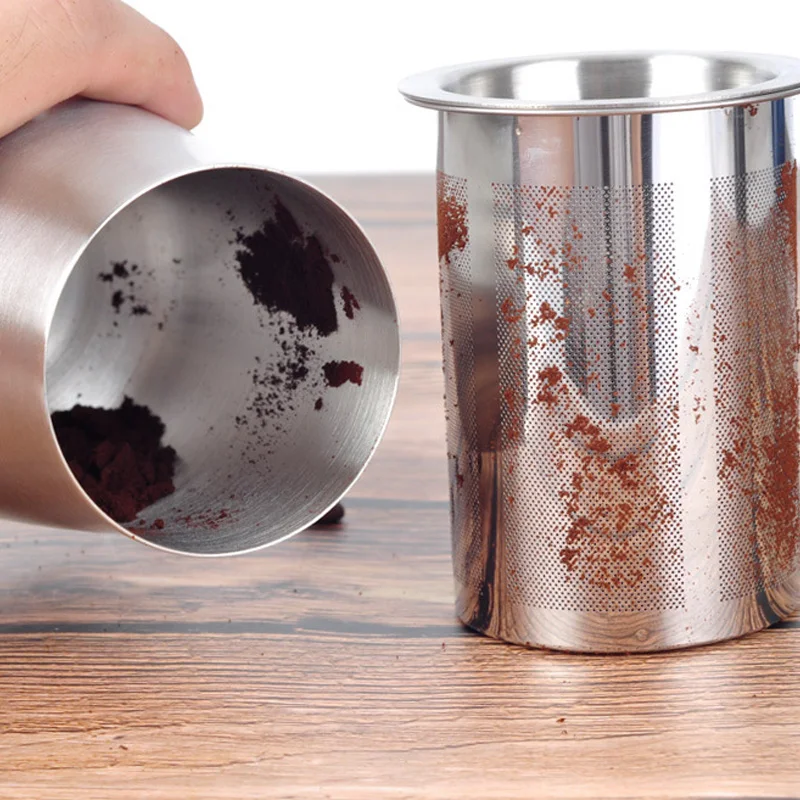 

304 Stainless Steel Cylindrical Mesh Powder Sieve Pot Coffee Utensils Cocoa Powder Kitchen Bar Creative Tool Helper Accessories