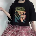 Известная картина Harajuku одежда крик пиццы женские футболки с рисунком ананаса дьявол футболки пиццы с принтом монстров футболки