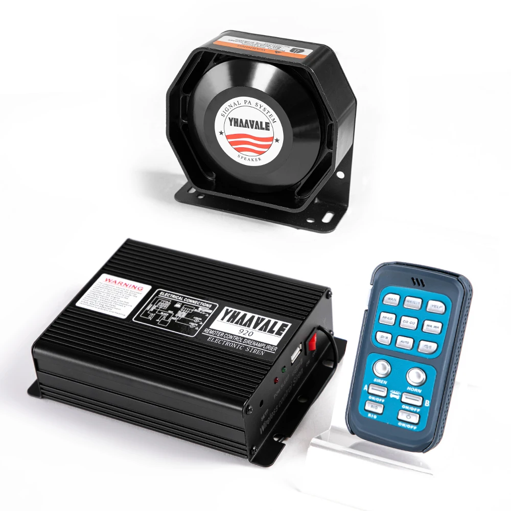 

YHAAVALE автомобильный гудок громкий Динамик 100W 12V полицейская сирена 122dB Мощность аварийного Предупреждение сигнализации Динамик MIC PA Системы ...