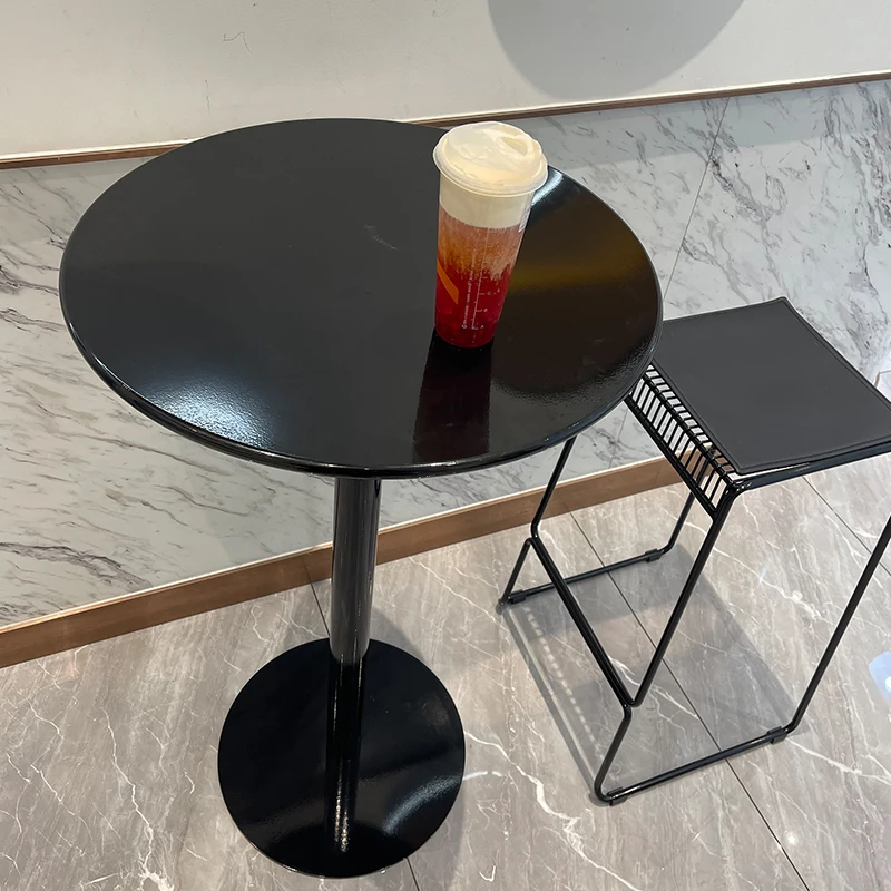 Современный простой круглый обеденный стол барный магазин молочного чая