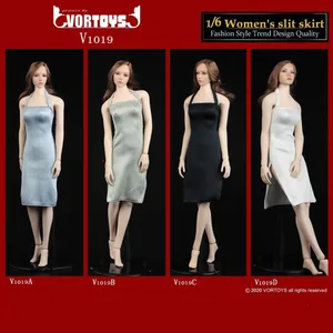 Юбка VORTOYS V1019, женская, цельная, с разрезом, в масштабе 16, модель одежды для фигуры 12 дюймов
