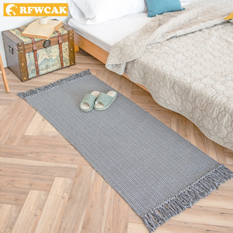 Ретро-ковер для дивана гостиной спальни ковер хлопок кисточки окрашенная пряжа