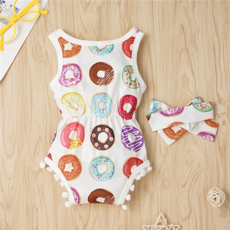 Летняя одежда для маленьких девочек комбинезоны с кисточками без рукавов